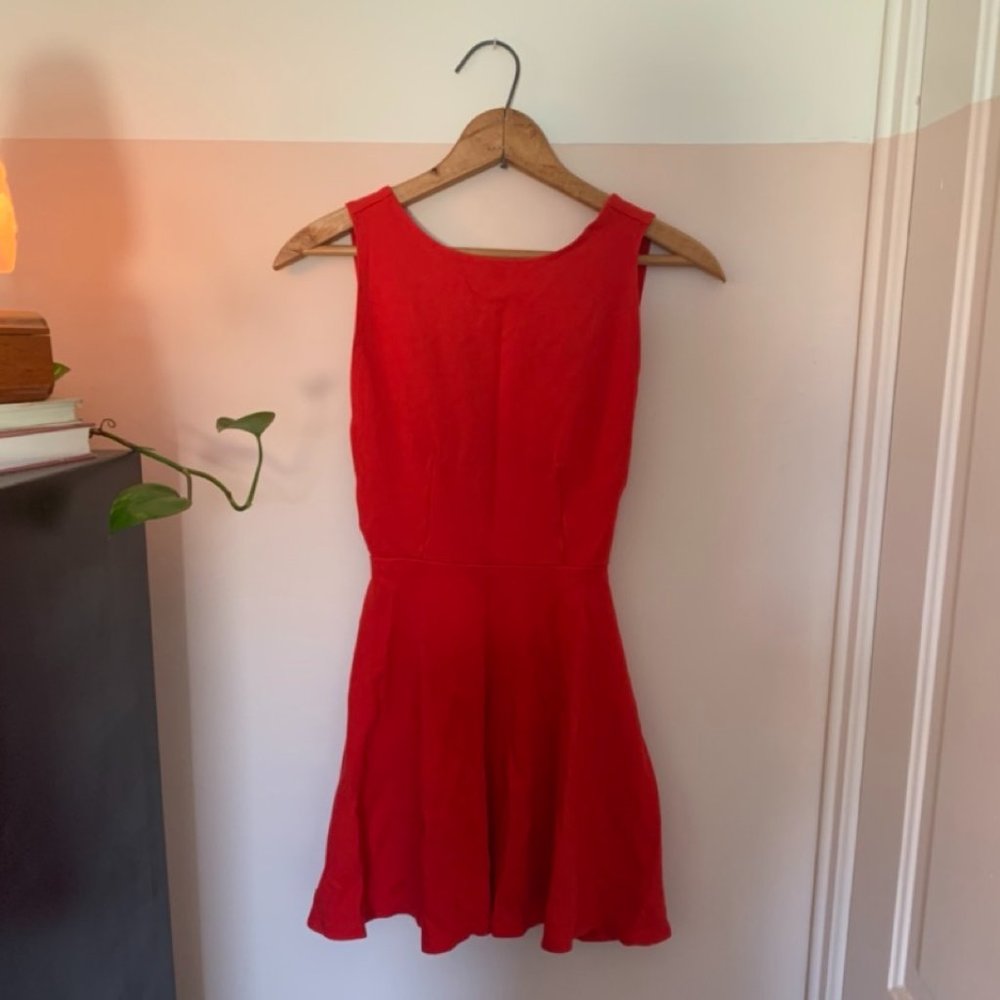 American Apparel Open Back Skater Mini Dress